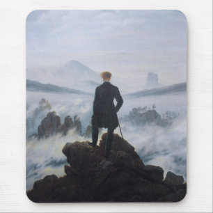 Mousepad Friedrich's Wanderer acima do mar de nevoeiro