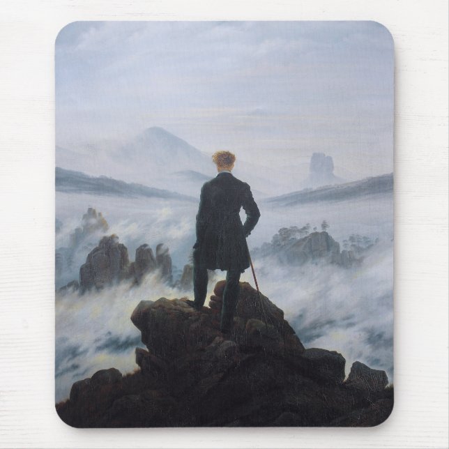 Mousepad Friedrich's Wanderer acima do mar de nevoeiro (Frente)