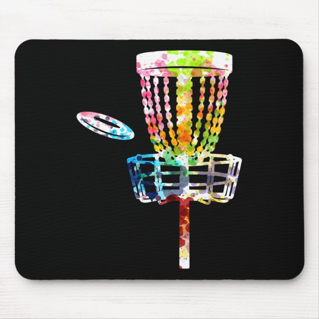 Mousepad Frisbee Retro de Disc Golf Carrinho Esboço Jogador (Frente)