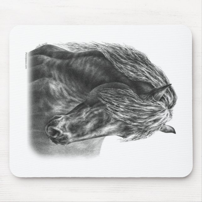 Mousepad Frísia Horse Retrait Wavy Mane (Frente)