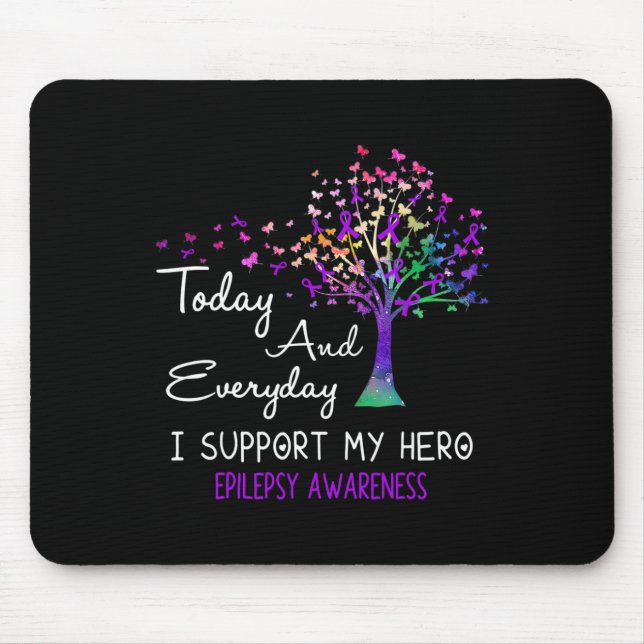 Mousepad Friso Árvore Eu Apoio Minha Consciência da Epileps (Frente)
