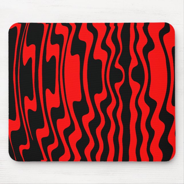 Mousepad Friso de onda - Preto e Vermelho (Frente)