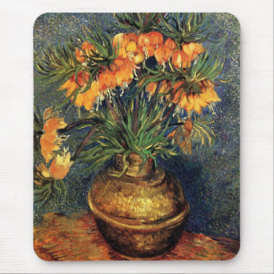 Mousepad Fritillarias em um Vaso de Cobre por Vincent van G