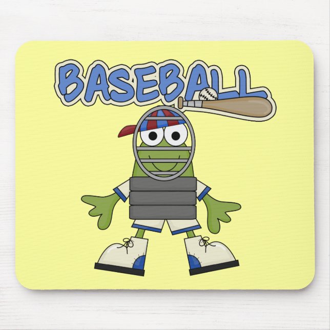 Mousepad Frog Baseball - Camisetas de Catcher e Presentes (Frente)