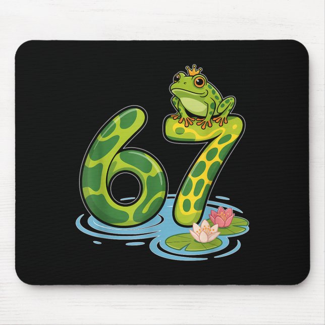 Mousepad Frog Number 67 Or 67th Birthday Cool Meme Six Seve (Frente)