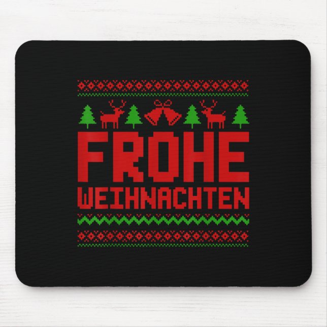 Mousepad Frohe Weihnachten Feliz Natal Em Alemão Engraçado (Frente)