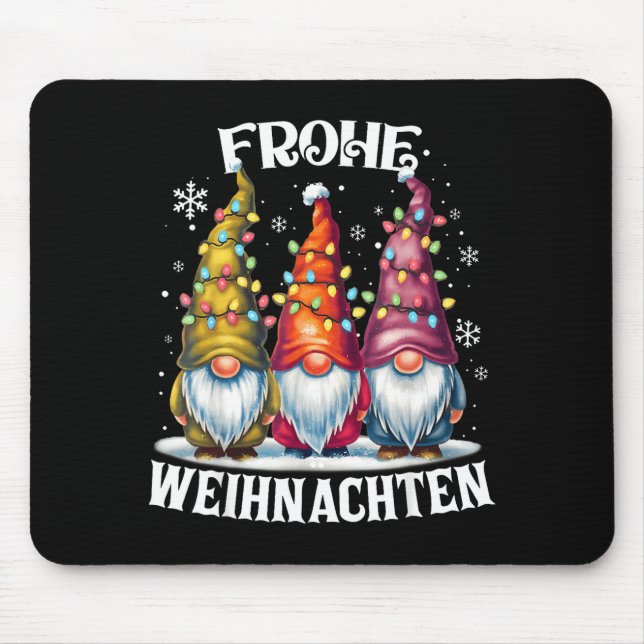 Mousepad Frohe Weihnachten German Gnome Christmas Decoratio (Frente)