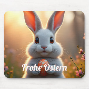 Mousepad Fröhlicher Osterhase im Zauber des Frühlings