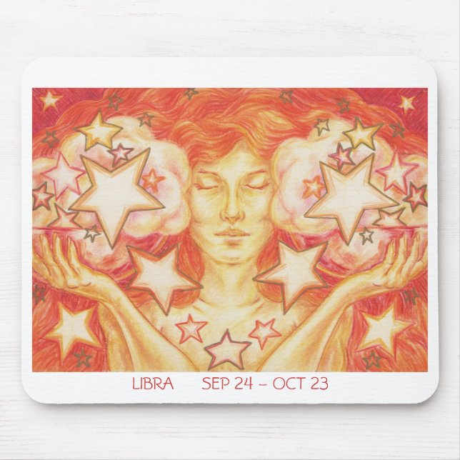 Mousepad Fronteira branca do Zodiac Libra (Frente)