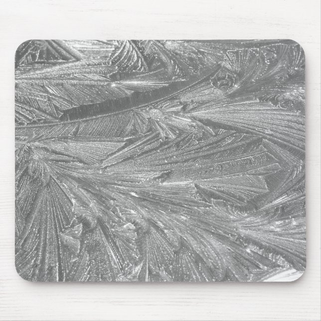 Mousepad Frost de inverno em preto e branco (Frente)