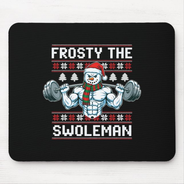 Mousepad Frosty The Swoleman Ugly Funny Christmas Snowman W (Frente)