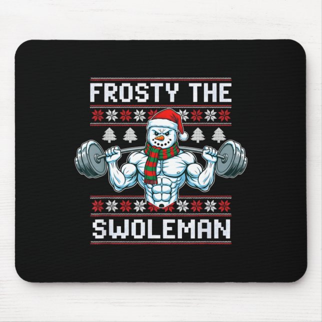 Mousepad Frosty The Swoleman Ugly Funny Christmas Snowman W (Frente)