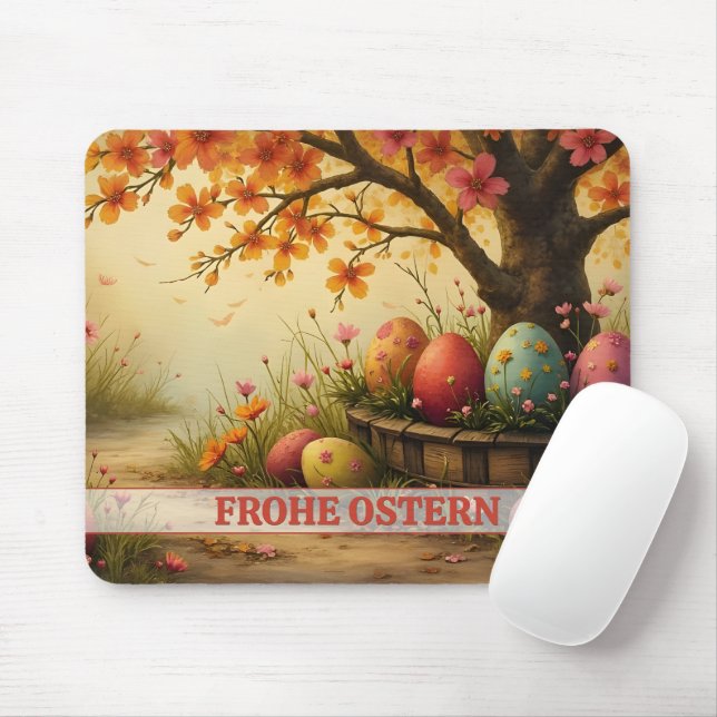 Mousepad Frühlingsblütenzauber mit Ostereierpracht (Com mouse)