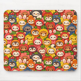 Mousepad Fruit Friends Parade | Cute Animal Chibi
