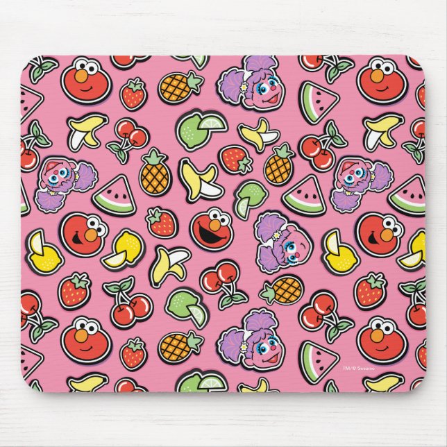 Mousepad Fruity Sticker Elmo & Abby Cadabby Pattern (Frente)