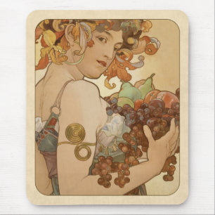 Mousepad Fruta Alphonse Mucha CC0160 Art Nouveau