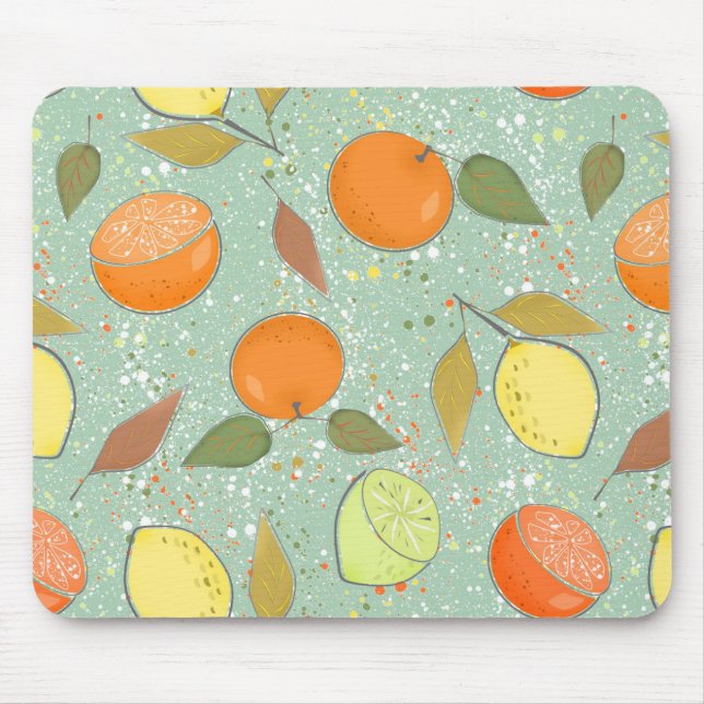Mousepad Fruta com limões, laranjas (Frente)