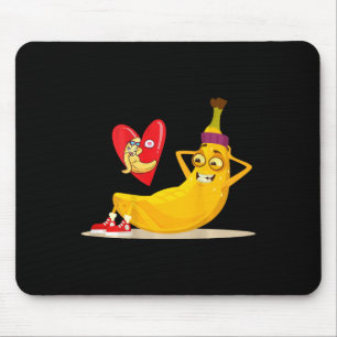 Mousepad Fruta Engraçada Banana Fazendo Arte Bêbada Sentada