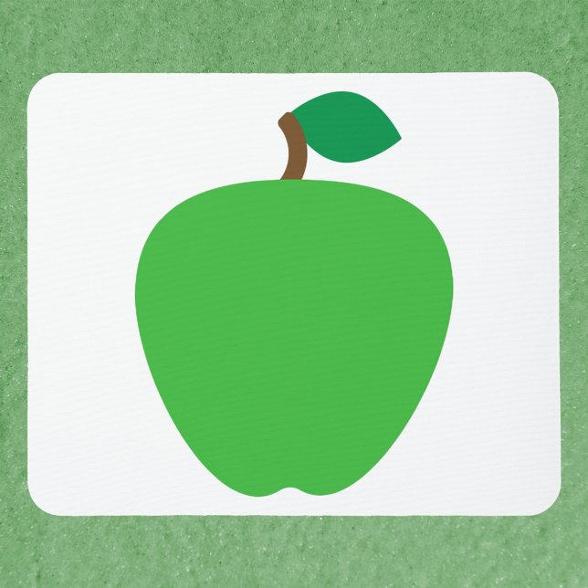 Mousepad Fruta Verde da Apple (A mouse pad with a green apple.)