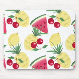 Mousepad Frutas brilhantes e bagas em branco.