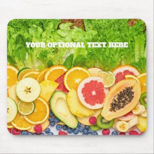 Mousepad Frutas Tropicais de Texto Personalizado