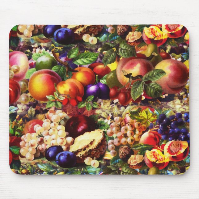 Mousepad Frutas tropicais de Verão fresco retrógrada (Frente)
