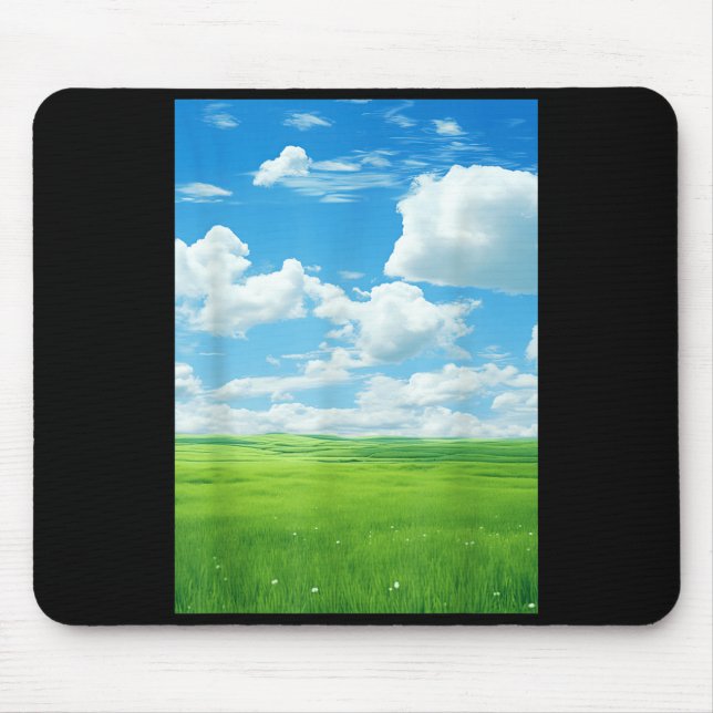 Mousepad Frutiger Aero_ Campo Nuvens Céu é Azul (Frente)