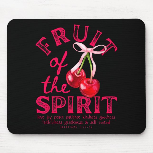 Mousepad Fruto Do Espírito Cristão Coquette Laço Rosa Ch (Frente)
