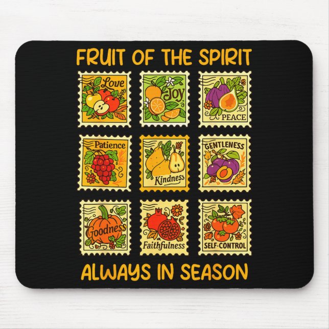 Mousepad Fruto do Espírito Fé Cristã Jesus Deus Amor (Frente)