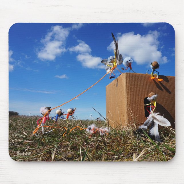 Mousepad Fubby's die op het punt staan te gaan vliegen. (Frente)