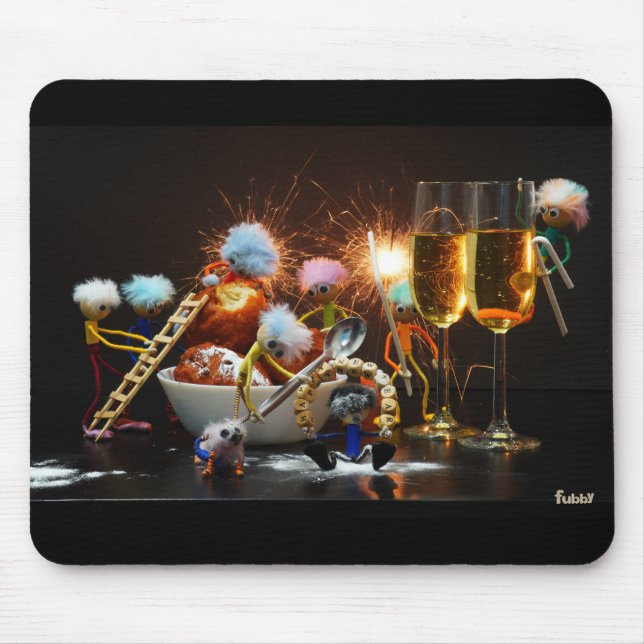 Mousepad Fubby's met Jaarwisseling bij feestdagen. (Frente)