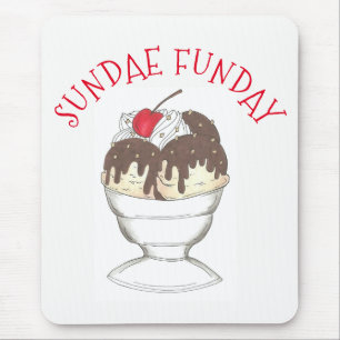 Mousepad Fúbrica de Sorvete de Fudge Sundae Domingo