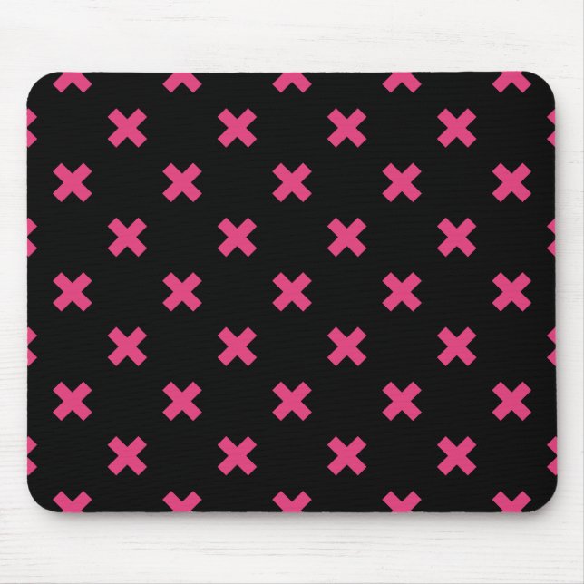 Mousepad Fúchsia cruza pontos a preto (Frente)