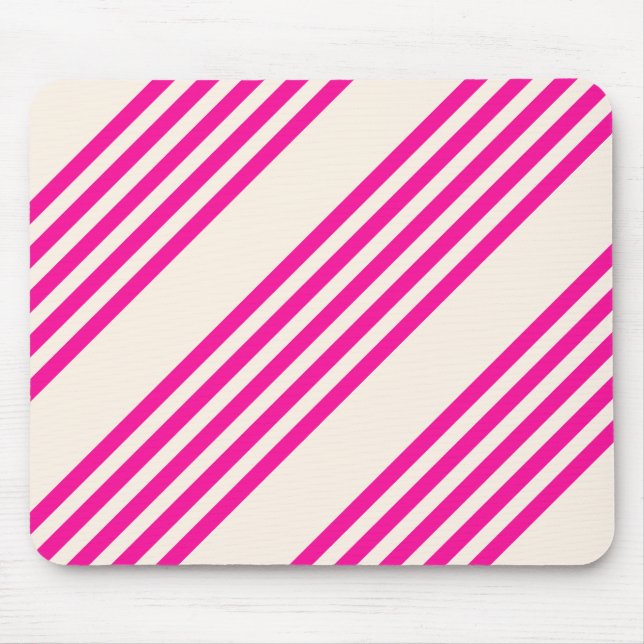 Mousepad Fuchsia e beige cinco listras padrão (Frente)