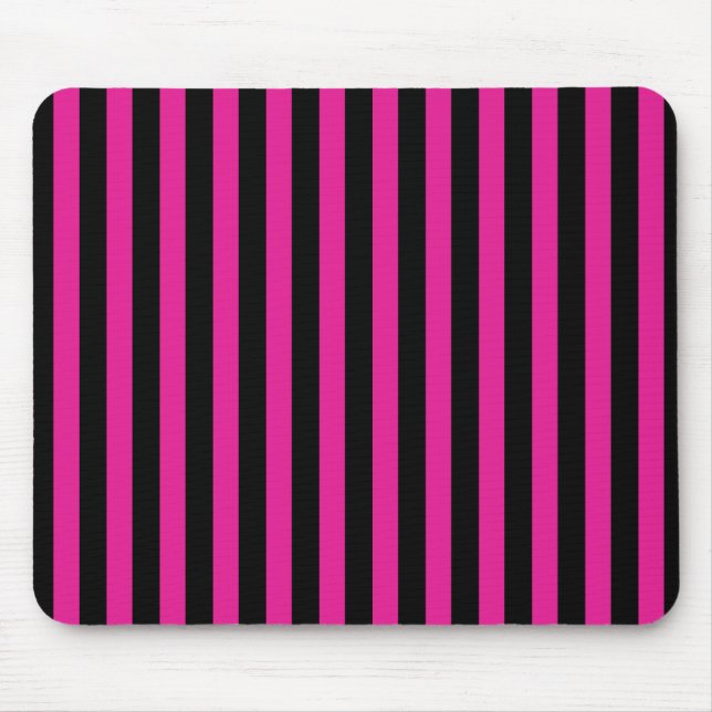 Mousepad Fuchsia e listras de doces pretas (Frente)
