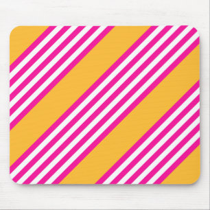 Mousepad Fuchsia e padrão amarelo de cinco faixas