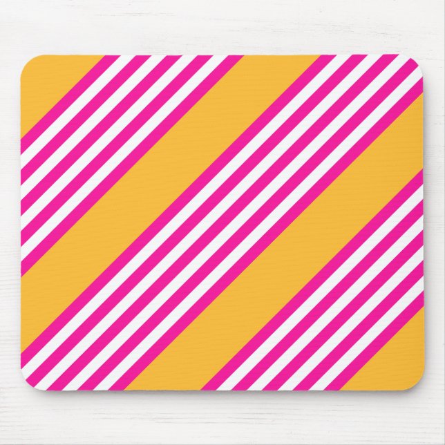Mousepad Fuchsia e padrão amarelo de cinco faixas (Frente)