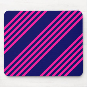 Mousepad Fuchsia e padrão de cinco faixas azul marinho
