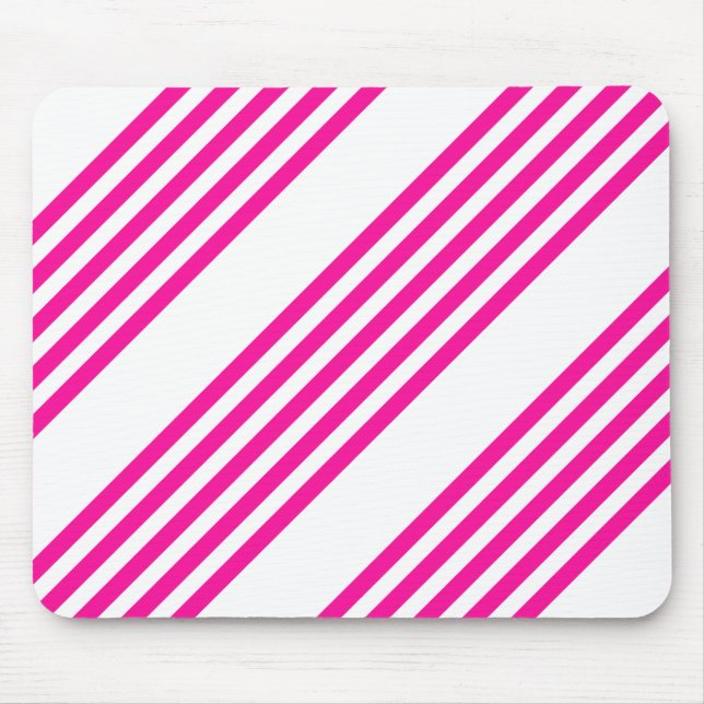 Mousepad Fuchsia e padrão de cinco faixas brancas (Frente)