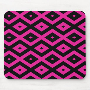 Mousepad Fuchsia e padrão de diamante preto