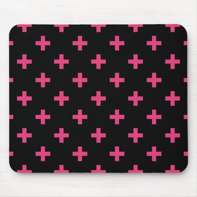 Mousepad Fuchsia polka cruza a preto (Frente)