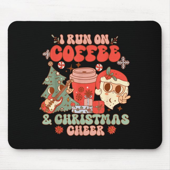 Mousepad Fueled By Coffee &amp; Christmas Cheer Funny Coffe (Frente)