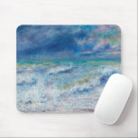 Mousepad Fuga de Renoir. Mar azul/impressionismo náutico<br><div class="desc">Pasta de rato "Seascape" Pierre-Auguste Renoir. Arte do impressionismo náutico azul. Paisagem marítima.</div>