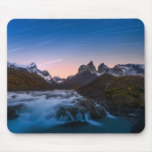 Mousepad Fugas da estrela sobre Torres Del Paine (Frente)