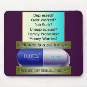 Mousepad Fukitol, trabalho não suga, sobre trabalhado,