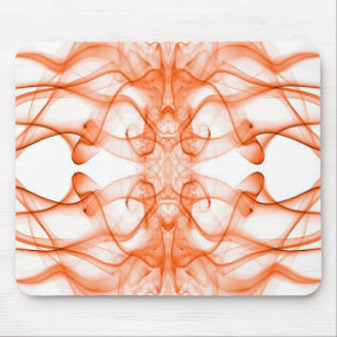 Mousepad Fumaça Laranja Simétrica Minimalista Branca