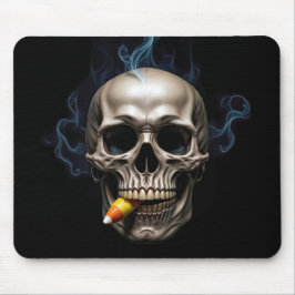 Mousepad Fumando Crânio Mordendo Milho Doce