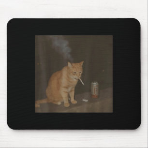 Mousepad Fumar Feliz Cigarro Gatinho Engraçado Fumar Meme B