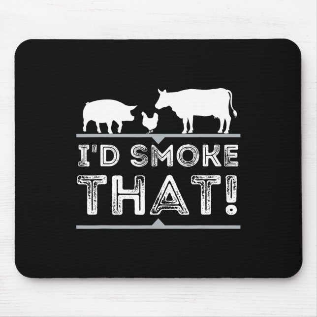 Mousepad Fumava aquele Churrasco Engraçado Barbecue Pitmast (Frente)