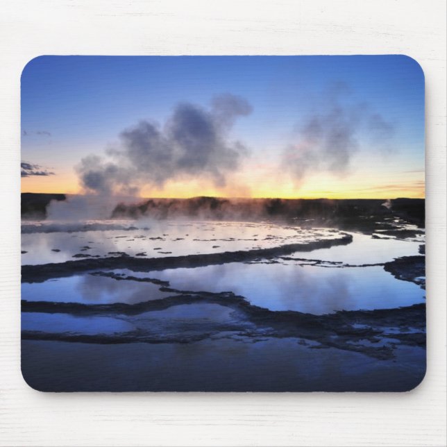 Mousepad Fumo do geyser no por do sol (Frente)